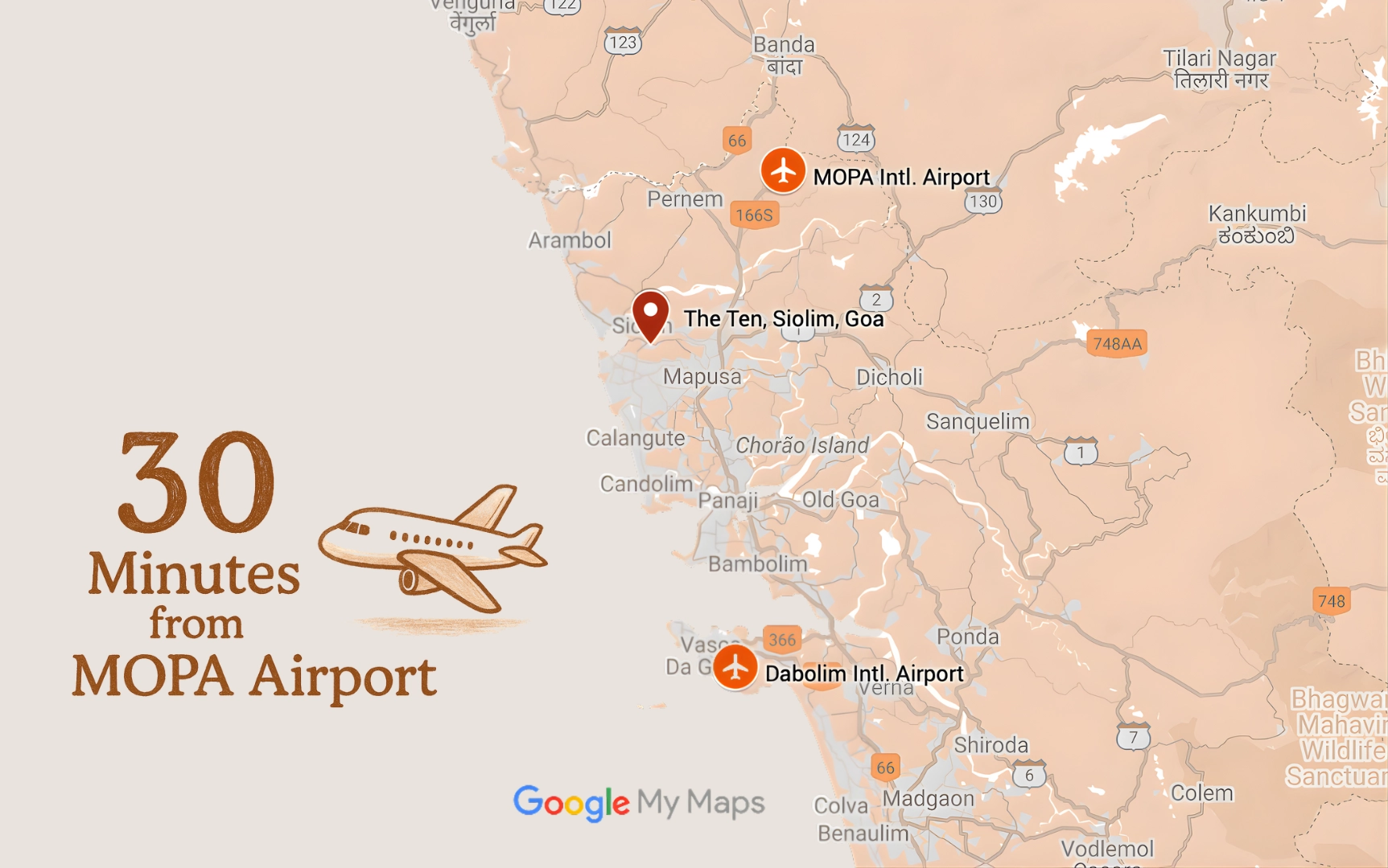 Open Google Maps location of The Ten Goa